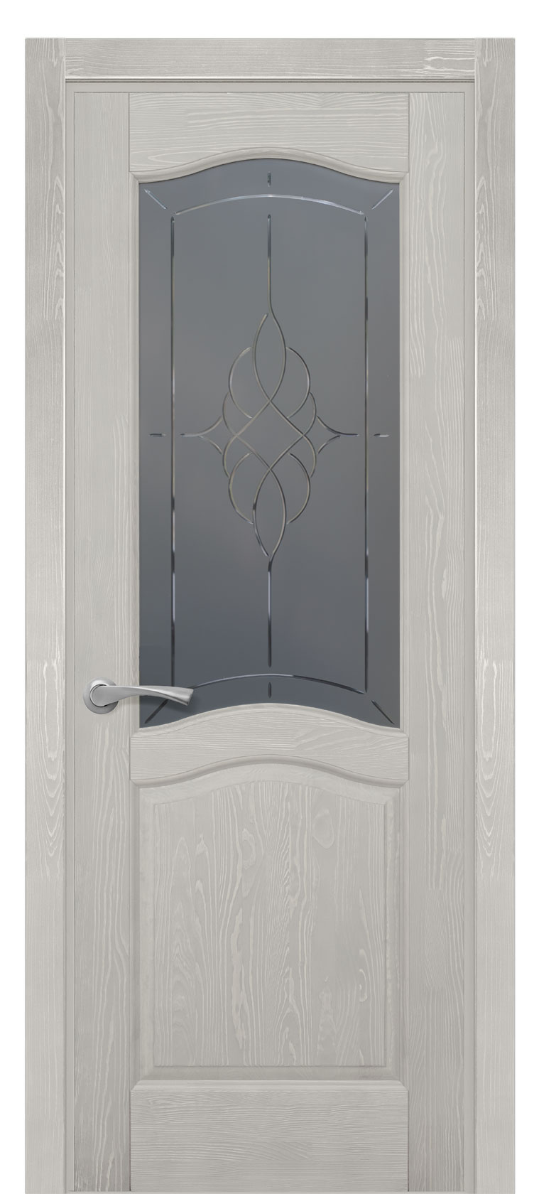 Межкомнатная дверь Лео остекленная из массива сосны